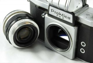 Vintage K.  W.  Praktica FX2 Camera W/ Case & Attachment 8