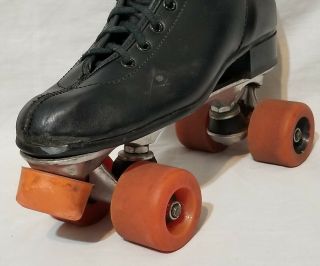 Vintage Roller Derby Mens Black Roller Skates Urethane ' 28 ' Wheels Sz.  7 6