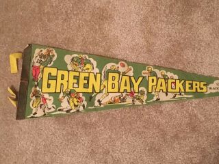 Vintage Green Bay Packers Pennant Black and Blue Charter Member,  Circa 70s Rare 2