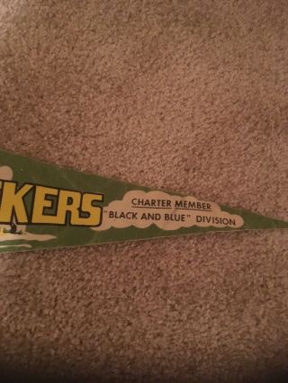 Vintage Green Bay Packers Pennant Black and Blue Charter Member,  Circa 70s Rare 5