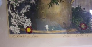 Vintage Set 2 hand Colored Prints by Wallace Nutting Dalhia Orchid FLowers Rare 3
