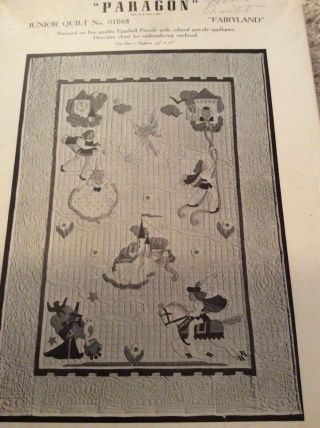 Vintage Paragon Child’s Appliqué Quilt Top Kit: Fairyland