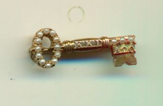 Vintage Kappa Kappa Gamma 14k gold sorority fraternity key pin - Nebraska - WoW 3