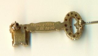 Vintage Kappa Kappa Gamma 14k gold sorority fraternity key pin - Nebraska - WoW 4