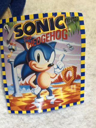 1993 Sonic The Hedgehog 9” Plush Stuffed Animal Toy - Caltoy SEGA vintage W TAG 2