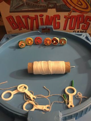 Vintage 1968 Ideal Toys Battling Tops Game Box Complete