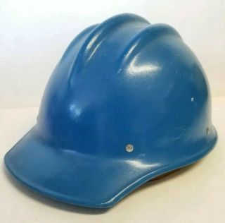 Vintage Blue Bullard 502 Fiberglass Iron Worker Hard Hat Cap w/ Liner 12