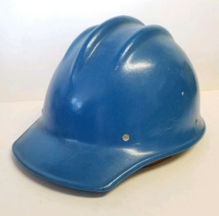 Vintage Blue Bullard 502 Fiberglass Iron Worker Hard Hat Cap W/ Liner