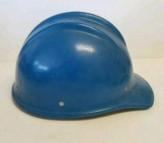 Vintage Blue Bullard 502 Fiberglass Iron Worker Hard Hat Cap w/ Liner 3