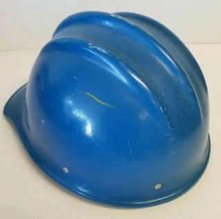 Vintage Blue Bullard 502 Fiberglass Iron Worker Hard Hat Cap w/ Liner 4