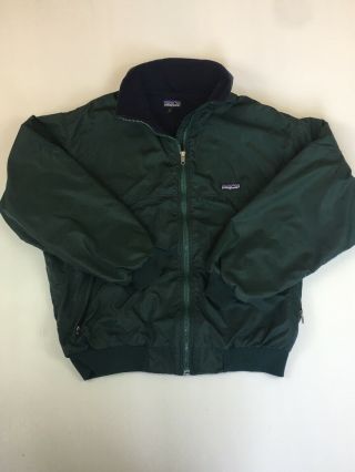 Vintage Patagonia Synchilla Fleece Lined Jacket Coat Mens Large Green Usa Made