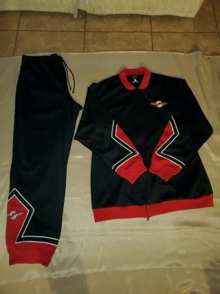 Nike Air Jordan Vintage Wings Jacket Pants Joggers Suit Combo Set 2xl Rare Xxl
