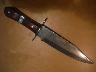 Classic antique 1840 - 1870s? vintage TEXAS BOWIE KNIFE with Silver accents. 7
