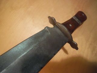 Classic antique 1840 - 1870s? vintage TEXAS BOWIE KNIFE with Silver accents. 9