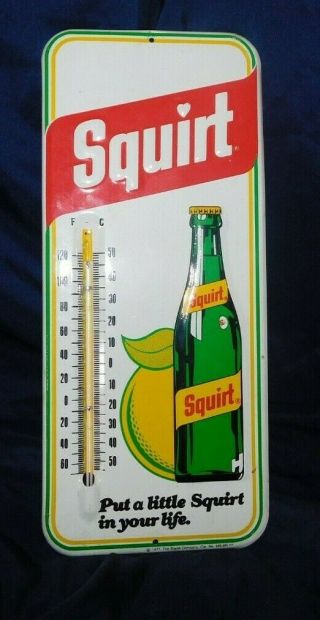 Vintage Squirt Thermometer 1977 Advertising 13 1/2 " Soda