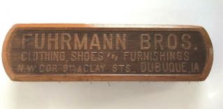 Antique Advertisement Wooden Shoe Shine Brush Dubuque Ia Made In Germany