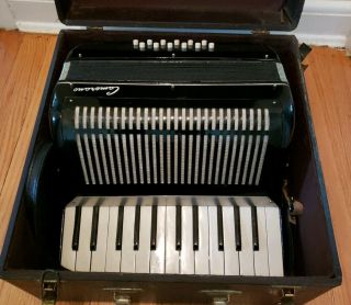 Vintage Camerano Piano Accordion Made In Italy With Case And Hand Strap