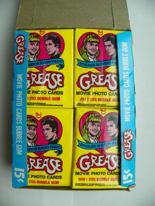 VINTAGE FULL BOX OF GREASE MOVIE SERIES 1 PHOTO CARDS 36 PACKS - 1978 3