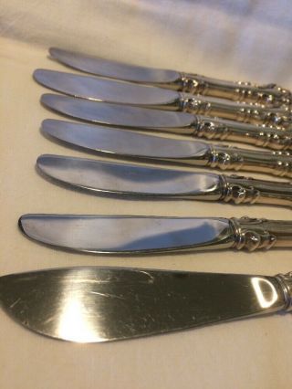 Six Reed & Barton Sterling Silver Spanish Baroque Butter Knife Set Plus Master 4
