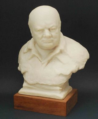 Vintage 1964 Alva Studios Winston Churchill Bust Oscar Nemon