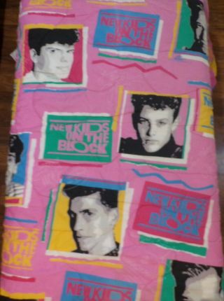 Vintage 1990 Kids On The Block Nkotb Pink Blanket Comforter Winterland Twin