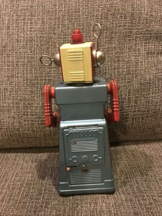 Vintage KO Japan Chief Radical Robot Space Tin Toy Robotman B/O Blue 3