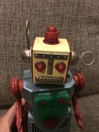 Vintage KO Japan Chief Radical Robot Space Tin Toy Robotman B/O Blue 7