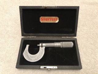 Starrett No.  T230fl Micrometer, .  0001 " 1 Inch With Case Vintage