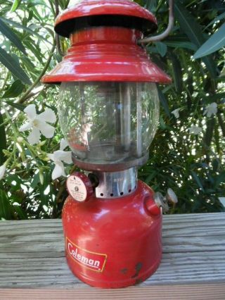 Vintage Coleman 200 A Gas Lantern Dated 10/59 Red Sunshine Of The Night Xlint