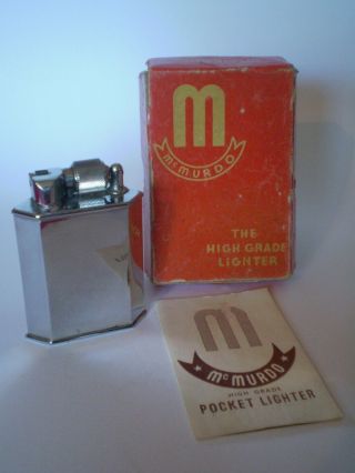 Vintage Boxed Mcmurdo No 590958 Cigarette Lighter Rare Design