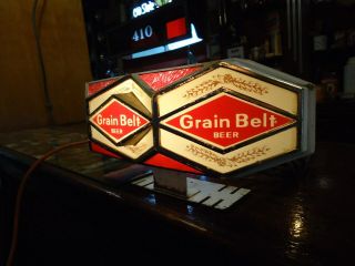 Vintage GRAIN BELT Beer Lighted Cash Register Topper Sign Light,  14 