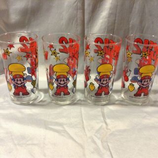 4 Vintage Nintendo Mario Bros.  2 1989 Cups / Glasses RARE 3