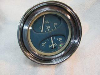 Vintage Chris Craft Curved Glass Amp Oil Gauge Date Code H 1 VGC 1940 RARE 2
