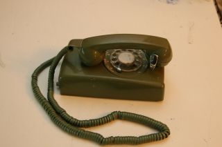 Western Electric Avocado Green Wall Phone Telephone Rotary Dial Vintage Untest
