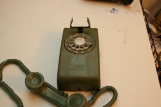 Western Electric Avocado Green Wall Phone Telephone Rotary Dial Vintage untest 5