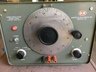 Vintage B & W Audio Oscillator Model 210fa - Tube Type - Signal Generator