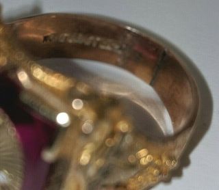 Vintage Masonic Ruby Ring,  Solid10K Gold w/14K Black Hills Gold,  Sz 10.  75 11