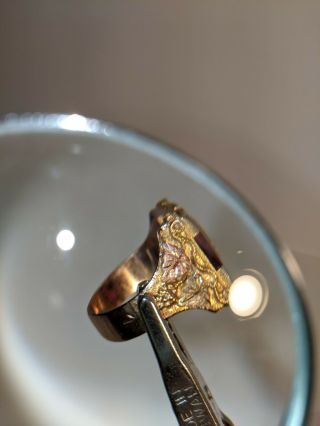 Vintage Masonic Ruby Ring,  Solid10K Gold w/14K Black Hills Gold,  Sz 10.  75 7