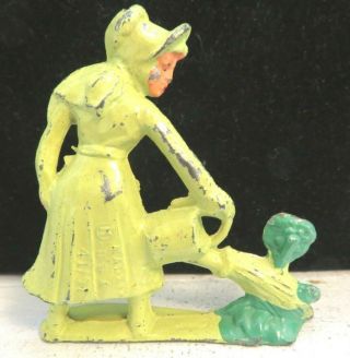 Vintage Manoil Lead Toy Figure Girl Watering Flowers M - 159 2