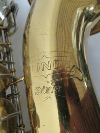 Vintage 1970 ' s Bundy Selmer Brass Tone Tenor Saxophone for Refurbishing 3