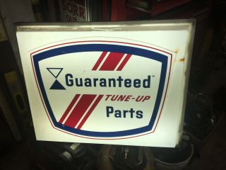 Vintage Illuminated Garage Automotive Parts Sign 25x20x7