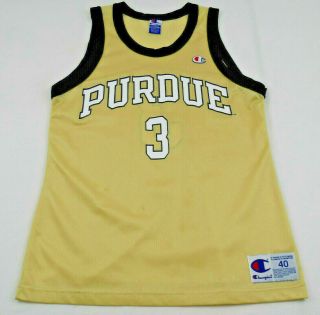 Vintage Champion Purdue Boilermakers Basketball Jersey Size 40 Gold Black 3