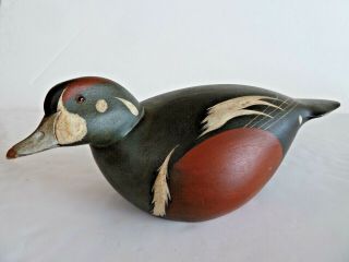 Hand Carved Hollow Harlequin Duck Decoy By Jim Keefer,  Limited Ed.  Signed