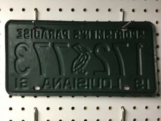 1961 PAIR VINTAGE LOUISIANA LICENSE PLATES PLATE 172 773 AND 172 774 4