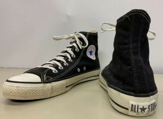 Vintage Converse High Tops Men 10 Chuck Taylor All Star Black Made In Usa
