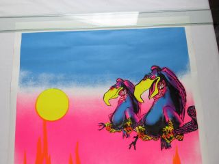 Vintage 1970 Hungry VULTURES Patience My Ass Gonna Kill Blacklight Poster NOS 6