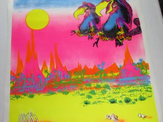 Vintage 1970 Hungry VULTURES Patience My Ass Gonna Kill Blacklight Poster NOS 7