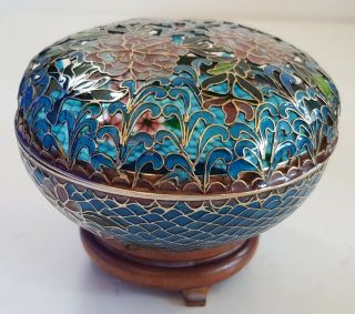 Vintage Chinese Plique - A - Jour Filigree Cloisonne Bowl - Censer - Pot Pouree