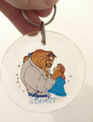 Vintage Beauty And The Beast Belle Keychain Key Ring Bag Movie Disney