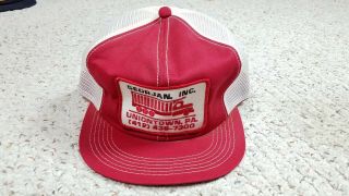 Vtg K Products Brand Georjan Inc Trucking Patch Uniontown Pa Mesh Trucker Hat